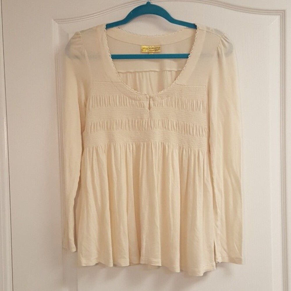 Princess Vera Wang Cream Blouse Peasant Top
